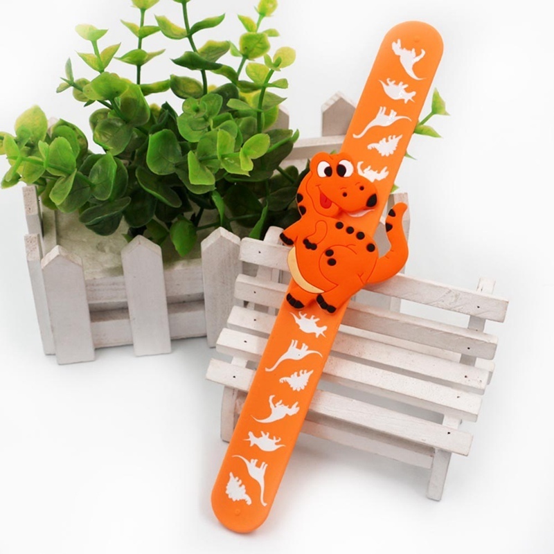 20 Pcs Lovely Animal Wristband Kids Rubber Bangle Cartoon Dinosaur Charm Bracelet Children Birthday Party Gift Wholesale