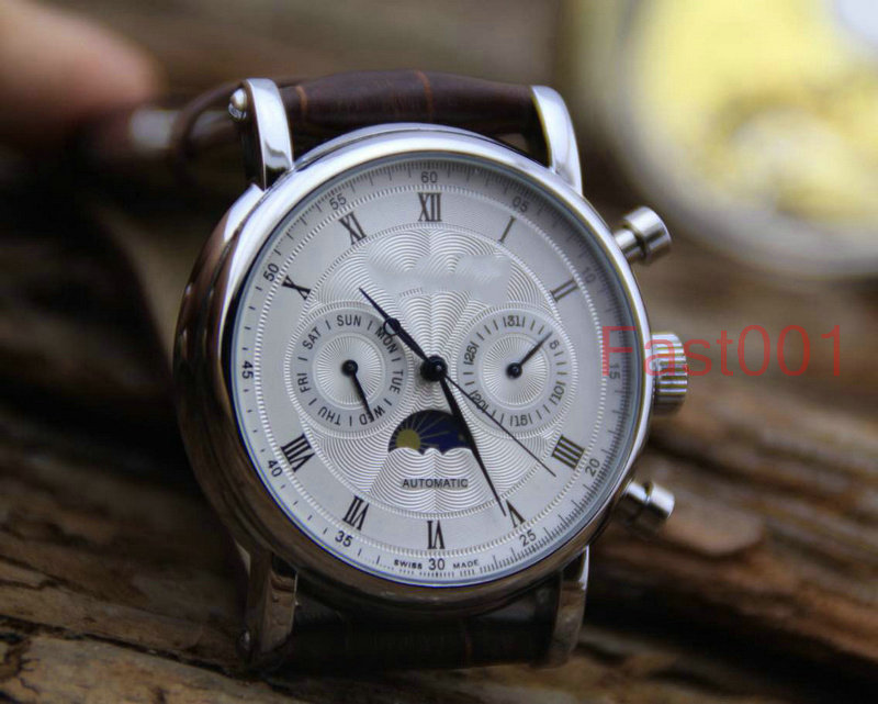 Black Leather Top Fashion Mechanical Mens designer Stainless Steel Automatic Movement Watch Sports mens Self-wind Wristwatches
Black Leather Top Fashion Mechanical Mens designer Stainless Steel Automatic Movement Watch Sports mens Self-wind Wristwatches