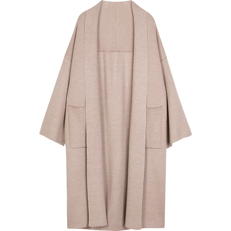 2020 Spring Winter Elegant Winter Coats Loose Knit Cardigan Woolen Sweater Oversize Soft Cardigan Knitting Coat Women T200113