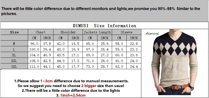 DIMUSI Autumn Winter Mens Pullover Sweater Men Turtleneck Casual V-Neck Sweater Men's Slim Fit Knitted Pullovers Clothing 3XL SH190930
