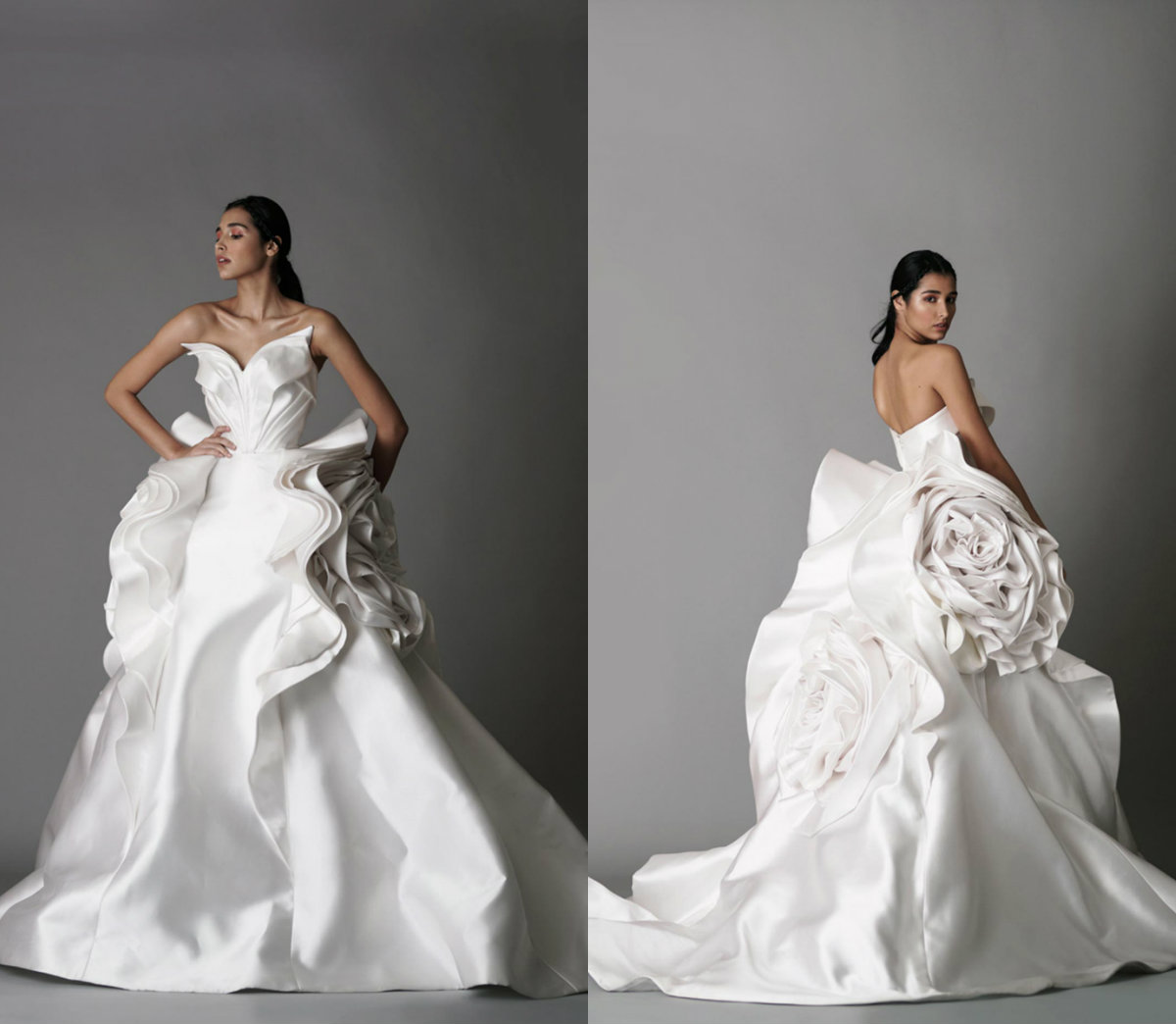 2019 Modest Wedding Dresses With Ruffles Satin Sweetheart Sweep Train A Line Country Bridal Gowns Custom Made Boho Wedding Dress