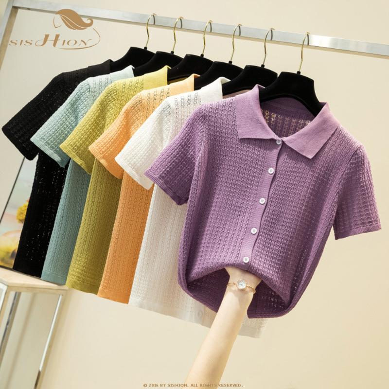 Sishion Micro-elasticity Ladies Knitted Top 2020 New Elegant Short Sleeve Hollow Out Purple White Summer Top SP1162, Black
Sishion Micro-elasticity Ladies Knitted Top 2020 New Elegant Short Sleeve Hollow Out Purple White Summer Top SP1162, Black