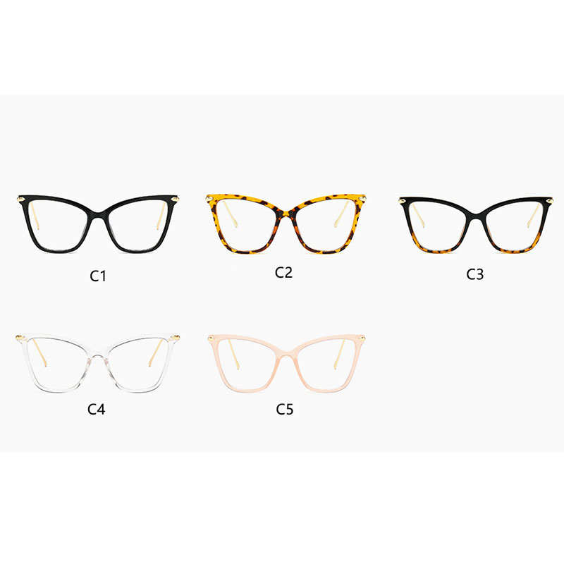 Lady Oversized Cat Eye Glasses Frame Clear Lens Metal Spectacle Frame Points Zero Myopia Nerd Vintage Women039s Eyeglass Frame