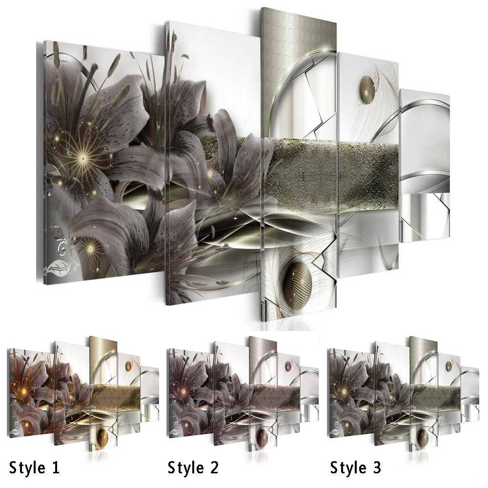 Canvas Print Modern Fashion Wall Art the Abstract Golden Texture Flower for Home Decoration Choose Color & Size( No Frame )