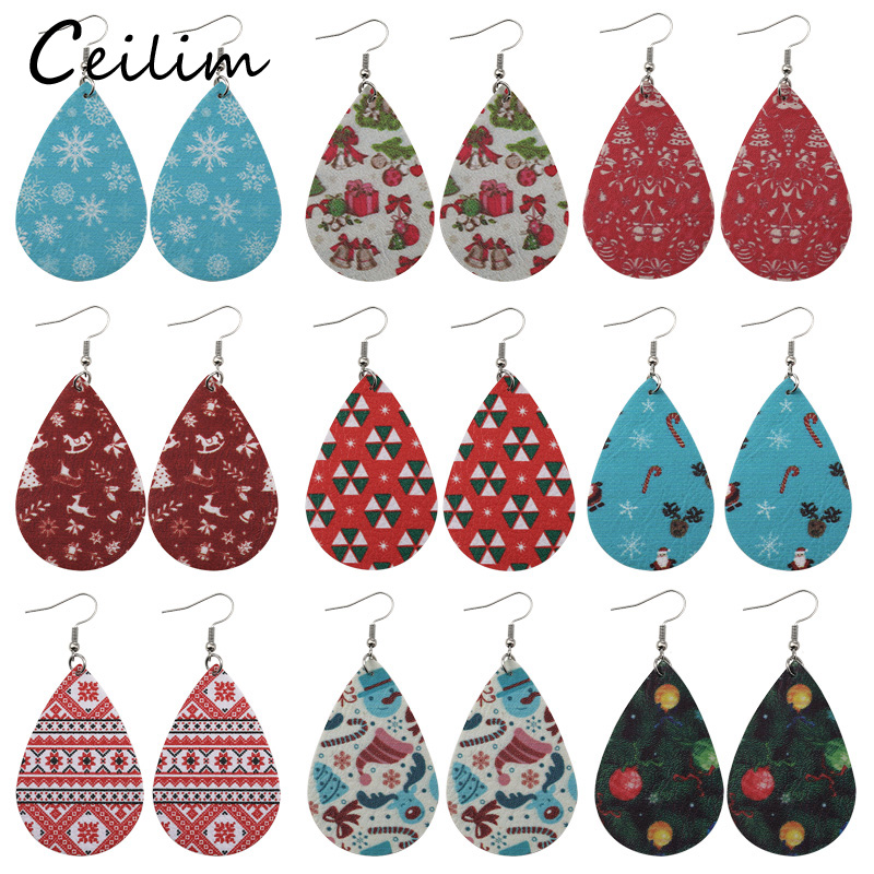 New Christmas PU Leather Earrings Snow Man Christmas Tree Dangle Earring for Women Bohemian Vintage Teardrop Dangle Earrings Fashion Jewelry
New Christmas PU Leather Earrings Snow Man Christmas Tree Dangle Earring for Women Bohemian Vintage Teardrop Dangle Earrings Fashion Jewelry