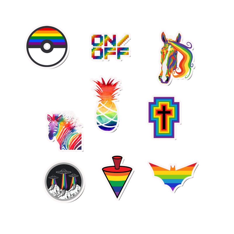 50pcs/Set Colorful Cool Cute Anime Stickers Skateboard Laptop Sticker Rock English Sticker Kids Toys Vsco Stickers Toy for Children