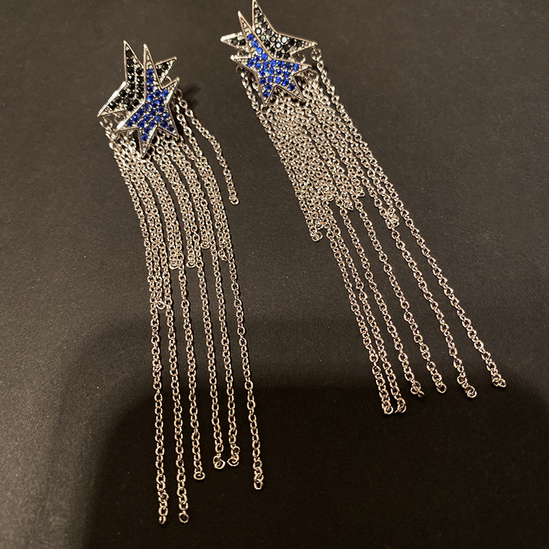 Fashion- Tassel Earrings For Female Brand Deisgner Wedding Long Stud Earring 925 Silver Diamond Earings Women Fashion Jewelry