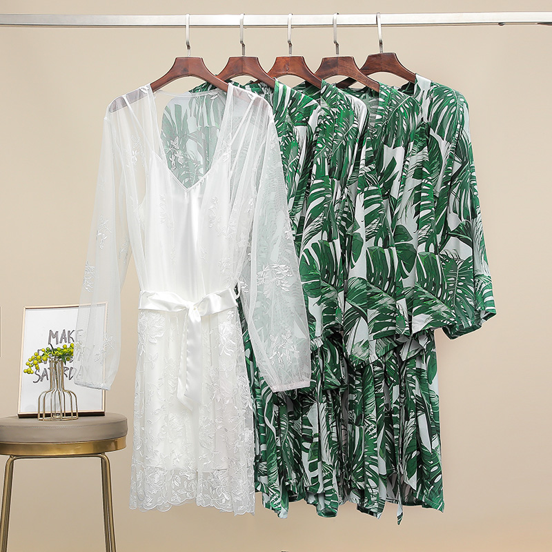 2020 White Women Cotton Tropical Leaf Robes Bride Robes Bridesmaid Bridal Wedding, Green
2020 White Women Cotton Tropical Leaf Robes Bride Robes Bridesmaid Bridal Wedding, Green