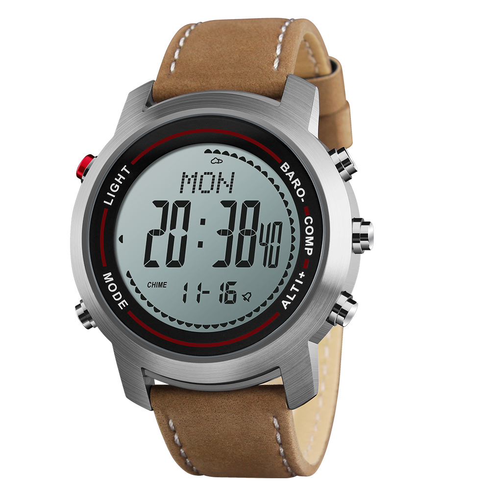 Men's Fashion Leather Band Multi-function 5atm Stainless Steel Dial Mountaineer Sports Watch Altimeter Barometer Thermometer Y19052004, Black
Men's Fashion Leather Band Multi-function 5atm Stainless Steel Dial Mountaineer Sports Watch Altimeter Barometer Thermometer Y19052004, Black