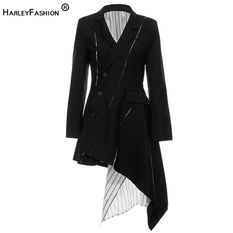 HarleyFashion European American High Street Design Women Personalized Asymmetrical Blazer Striped Lining Black Blazers
HarleyFashion European American High Street Design Women Personalized Asymmetrical Blazer Striped Lining Black Blazers