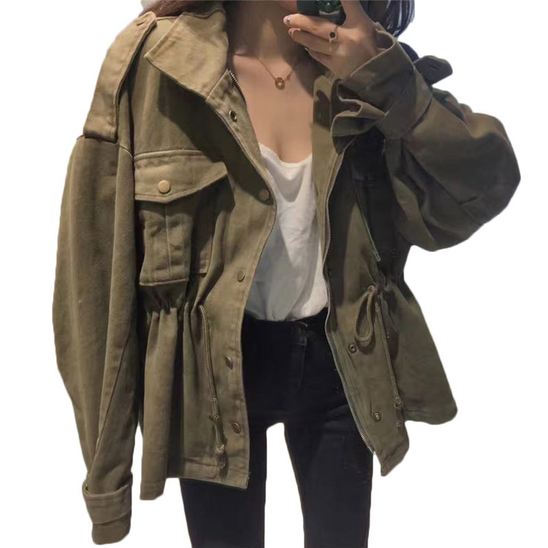2019 New Fashion Pocket Leisure Korean Women Jacket Spring Autumn Chic Retro Versatile Loose Casual Windbreaker Coat F1072, Black
2019 New Fashion Pocket Leisure Korean Women Jacket Spring Autumn Chic Retro Versatile Loose Casual Windbreaker Coat F1072, Black