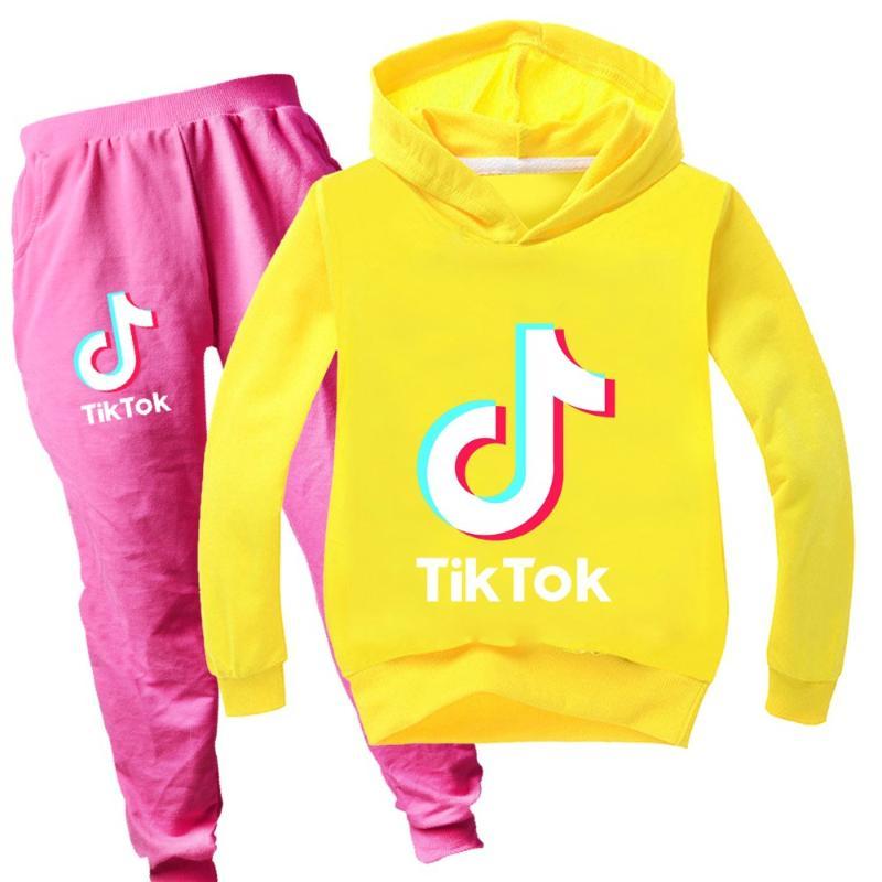 TikTok Kids Baby Boy Clothes Set Long Sleeved Hoodies + Pants Outfit Children Infant Clothing for Children Spring Girls Casual Tracksuit