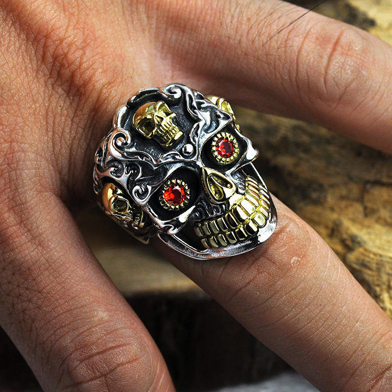 GAGAFEEL Vintage Cool Open Jewelry Skull Rings 100% Real 925 Sterling Silver Thai Rings for Men Women Fashion Charms Drop Ship D19011502