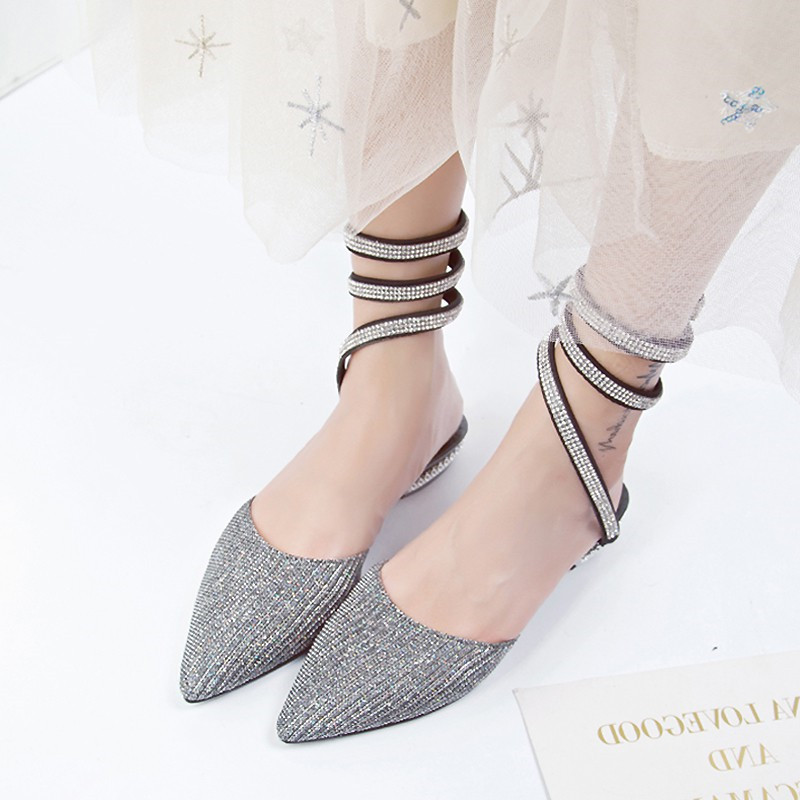 Hot Sale-summer Flat Sandals Women 2018 Summer Lady Shoes Women Pointed Toe Shoes Sandals Student Ladies Dress Shoes Sandalias Elegantes