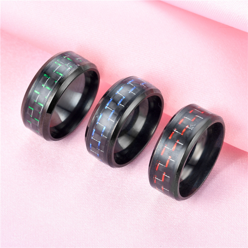 Carbon Fiber Ring Black Wedding Ring Stainless Steel Promise Engagement Rings Mens Women Rings Will and Sandy Fashion Jewelry Gift