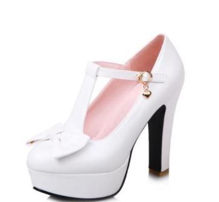 2019 Women's shoes in Spring and Autumn with New style High heel Coarse heel round head bowknot waterproof table@288, White
2019 Women's shoes in Spring and Autumn with New style High heel Coarse heel round head bowknot waterproof table@288, White
