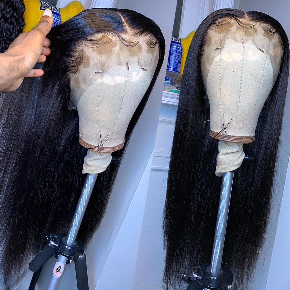360 Transparent Lace Front Human Hair Wigs Brazilian Straight Glueless 13x4 Lace Frontal Wig for Black Women Preplucked