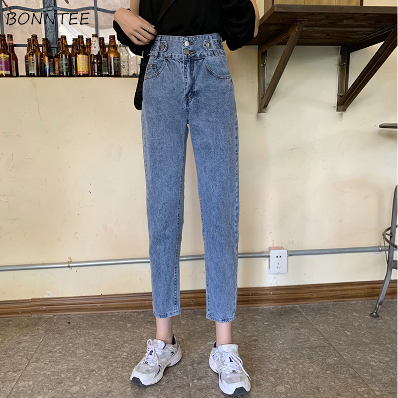 Jeans Women All-match BF Style Femme Ankle-Length Denim Trouser High Street Simple Basic Vintage High Waisted Teens Clothing New, Blue
Jeans Women All-match BF Style Femme Ankle-Length Denim Trouser High Street Simple Basic Vintage High Waisted Teens Clothing New, Blue