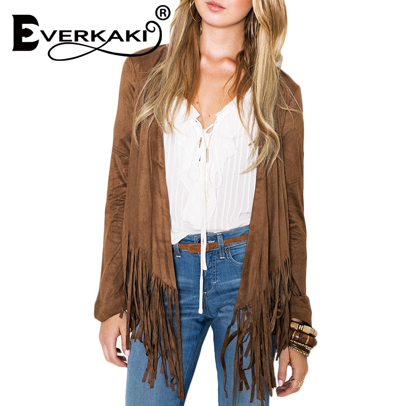 Everkaki Boho Faux Fur Suede Tassels Coat Women' Bohemian Long Sleeve Cardigan Jacket Coats Outwear Female 2019 Autumn Winter, Brown
Everkaki Boho Faux Fur Suede Tassels Coat Women' Bohemian Long Sleeve Cardigan Jacket Coats Outwear Female 2019 Autumn Winter, Brown