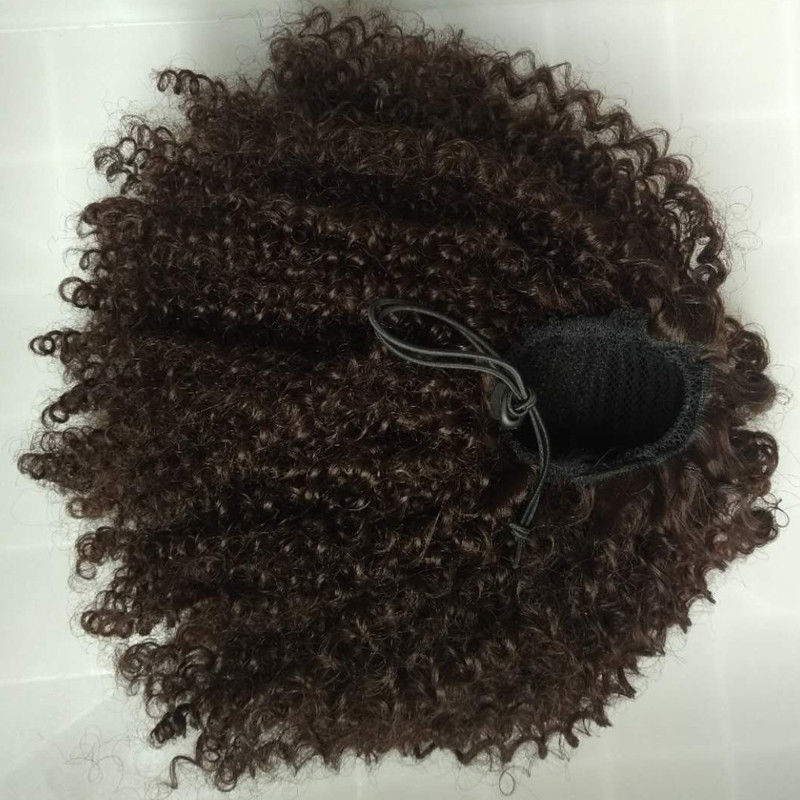 African american curly drawstring ponytail for black women clip in kinky curly ponytail extension 140g side part fluffy texture