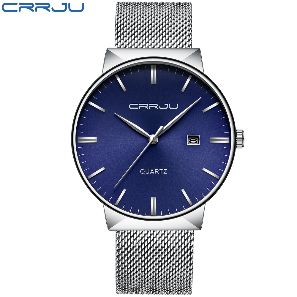 CRRJU Mens Blue Dial Business Watches Mens Stainless Steel Waterproof Fashion Quartz Watch Slim Dress Clock Male erkek kol saati, No send watch for shipping
CRRJU Mens Blue Dial Business Watches Mens Stainless Steel Waterproof Fashion Quartz Watch Slim Dress Clock Male erkek kol saati, No send watch for shipping