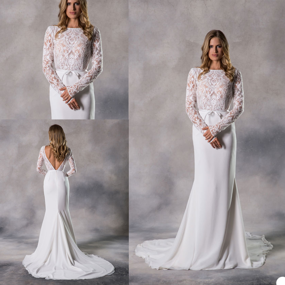 Anna Georgina Mermaid Wedding Dresses Long Sleeves Open Back Lace Chiffon Bridal Gowns Custom Made Sweep Train Beach Robe De Mariée, Gold
Anna Georgina Mermaid Wedding Dresses Long Sleeves Open Back Lace Chiffon Bridal Gowns Custom Made Sweep Train Beach Robe De Mariée, Gold
