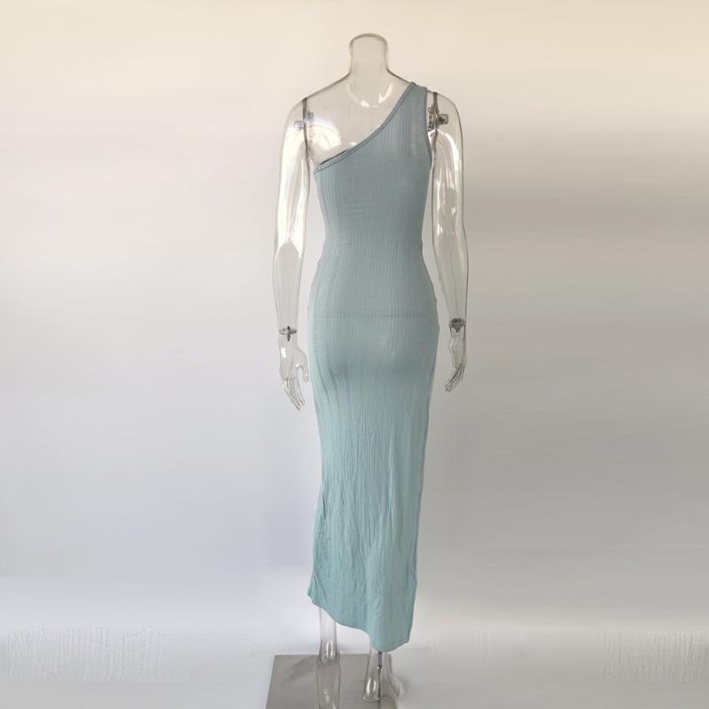 New arrivals Sexy Dress Women One Shoulder Sleeveless skinny Bodycon Dress Club Party new beauty arrivals