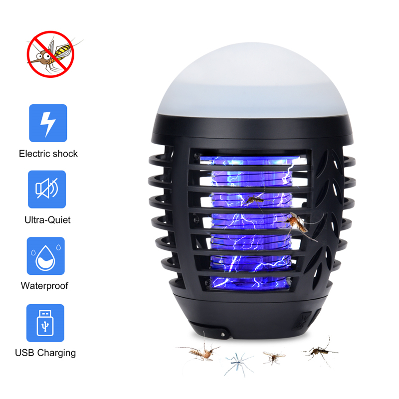 Mosquito Killer Fly Bug Catcher Lamp Outdoor Electric Waterproof Summer Camping Killer Trap Lantern USB Charging Anti Mosquito