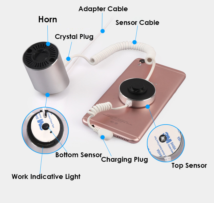 Mobile Phone Security Alarm Stand Smartphone Anti-Theft Device Display Holder Cellphone Burglar Alarm System