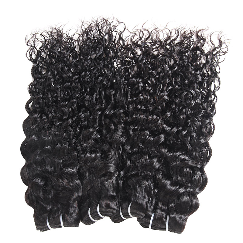 Indian Human Hair Body Loose Deep Peruvian Human Hair Bundles With Closure Brazilian Water Wave Hair Weaves 4pcs With 13*4 Lace Frontal