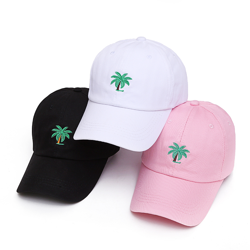 new Embroidery Palm Trees Curved Dad Hats Take A Trip Baseball Cap Coconut Trees Hat Strapback Hip Hop Caps Adjustable