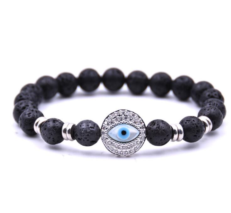 Friedman Lava Volcanic Stone Devil's Eye Bracelet Men's and Women's Essential Oil Diffusion Yoga Couple Jewelry Bracelet