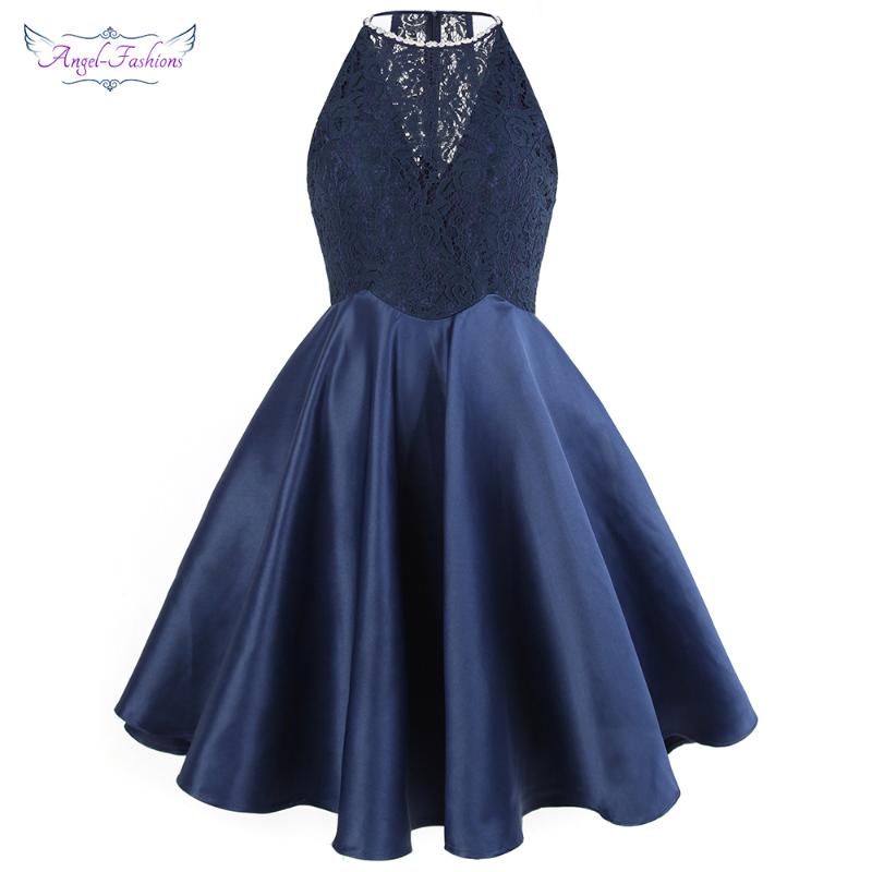 Angel-fashions Short Homecoming Dresses Halter Beading Lace See Through Satin Ball Gown Pink Blue 385 
Angel-fashions Short Homecoming Dresses Halter Beading Lace See Through Satin Ball Gown Pink Blue 385
