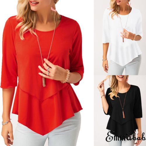 Women Summer Half Sleeve T-shirt O Neck Casual Loose Tops Ruffles Shirt Fashion Women Clothes S-XL, White
Women Summer Half Sleeve T-shirt O Neck Casual Loose Tops Ruffles Shirt Fashion Women Clothes S-XL, White