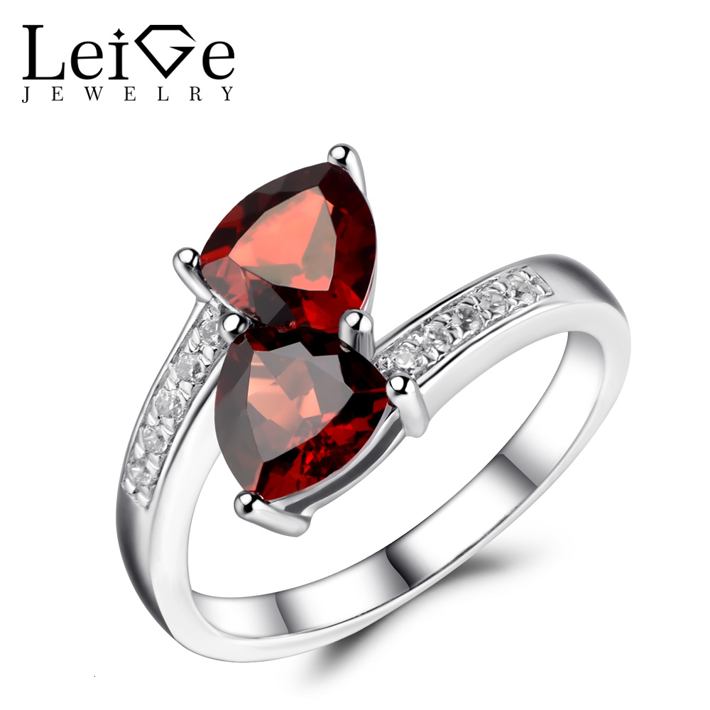 Leige Jewelry Natural Garnet Rings Triangle Cut Double Stones Engagement Wedding Rings Sterling Silver 925 Jewelry Red Gemstone CJ191210
Leige Jewelry Natural Garnet Rings Triangle Cut Double Stones Engagement Wedding Rings Sterling Silver 925 Jewelry Red Gemstone CJ191210