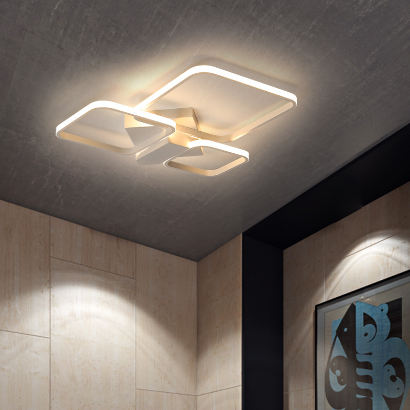 Led Nordic modern minimalist office aluminum Ceiling Lights rectangular bedroom restaurant pendant lamp