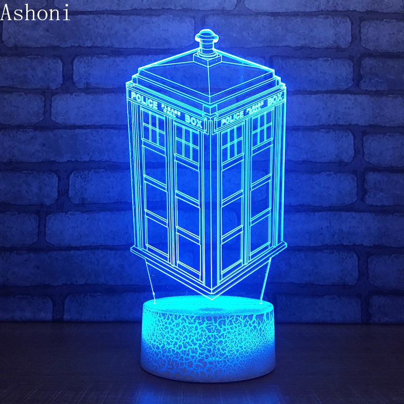 Doctor Who Tardis Police Box 3D Colorful Table Lamp 7 Color Changing Acrylic Night Light USB Decorative Christmas Gifts for Kids
Doctor Who Tardis Police Box 3D Colorful Table Lamp 7 Color Changing Acrylic Night Light USB Decorative Christmas Gifts for Kids