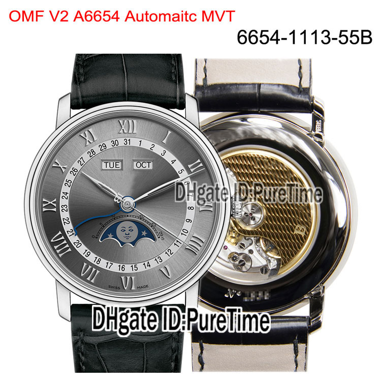 OMF V2 Villeret Moonphase & Complete Calendar 6654-1113-55B A6654 Automatic Mens Watch Steel Case Gray Dial Leather Best Edition Puretime, Extra strap
OMF V2 Villeret Moonphase & Complete Calendar 6654-1113-55B A6654 Automatic Mens Watch Steel Case Gray Dial Leather Best Edition Puretime, Extra strap