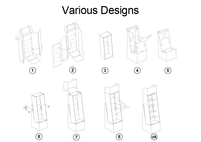 Recyclable New Arrival Display Cardboard Shelf For Mobile Phone Accessories Customized Your Own Design Showcase For Phone Cases
