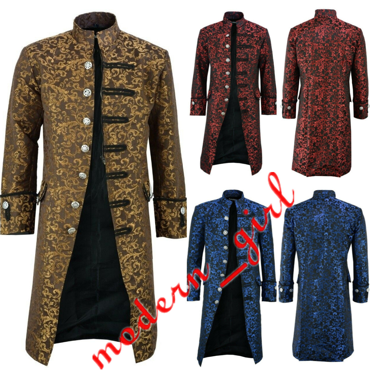 Mens Gothic Tailcoat Jacket Vintage Black Steampunk Victorian Long Coat Men Party Cosplay Prom Suit Blazer Men DJ Club Costume