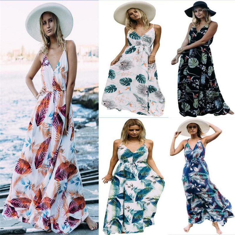 New Dress Women Clothes Designer Spaghetti Strap Floral Long Maxi Boho V-neck Dresses 19ss Summer Beach, Black;gray
New Dress Women Clothes Designer Spaghetti Strap Floral Long Maxi Boho V-neck Dresses 19ss Summer Beach, Black;gray