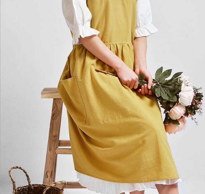 Cotton Skirt Apron Women Bib Apron Coffee shops and flower
