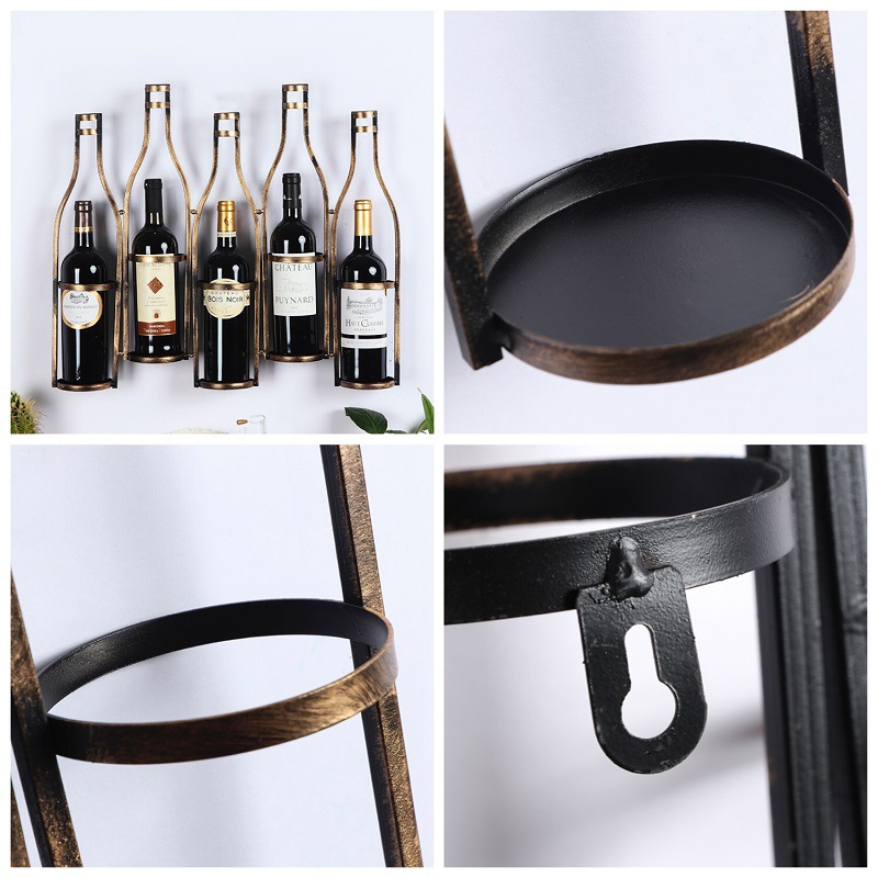 European-style holder Metal wine rack wall red wine rack wall hanging living room dining room bar cabinet bottle