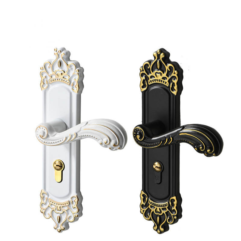 aluminum alloy interior door handle lock European bedroom door locks