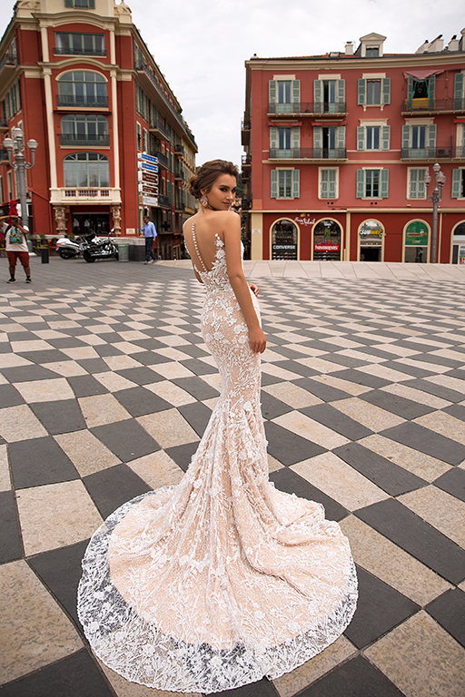 Champagne Wedding Dresses with Detachable Train Sweetheart Lace Appliqued Luxury Mermaid Wedding Dress Sweep Train Beach Boho Bridal Gowns