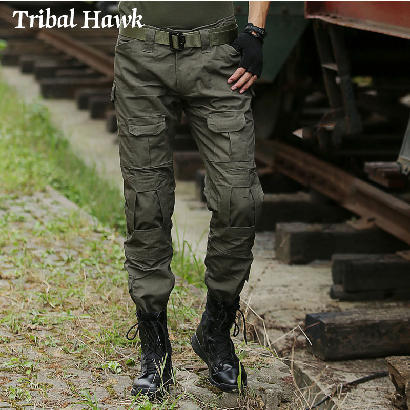 Men's Pants Tactical Cargo Men Army SWAT Many Pockets Paintball Combat Camouflage Casual Trousers