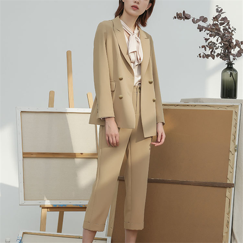 Ellacey 2020 New Spring Women's Suit Elegant Trouser Costume Fashion Women's Pant Suits Elegant Two Piece Set Khaki Blazer Set
Ellacey 2020 New Spring Women's Suit Elegant Trouser Costume Fashion Women's Pant Suits Elegant Two Piece Set Khaki Blazer Set