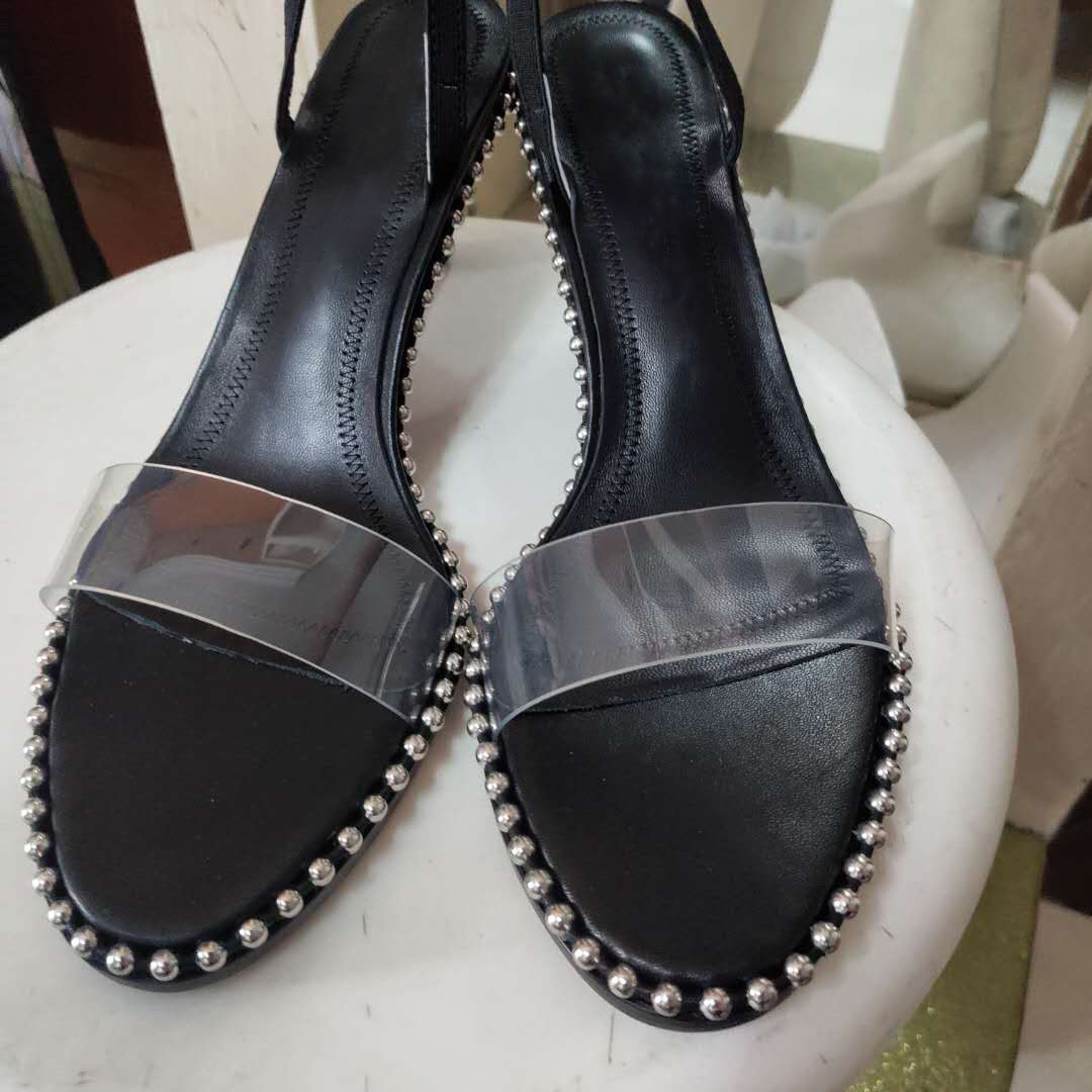European Classic Luxury Style Women's Sandals high shoes Fashion pvc Slippers Sexy Rivets Decorative Leather Stitching and Making Belt Buckles, Black
European Classic Luxury Style Women's Sandals high shoes Fashion pvc Slippers Sexy Rivets Decorative Leather Stitching and Making Belt Buckles, Black