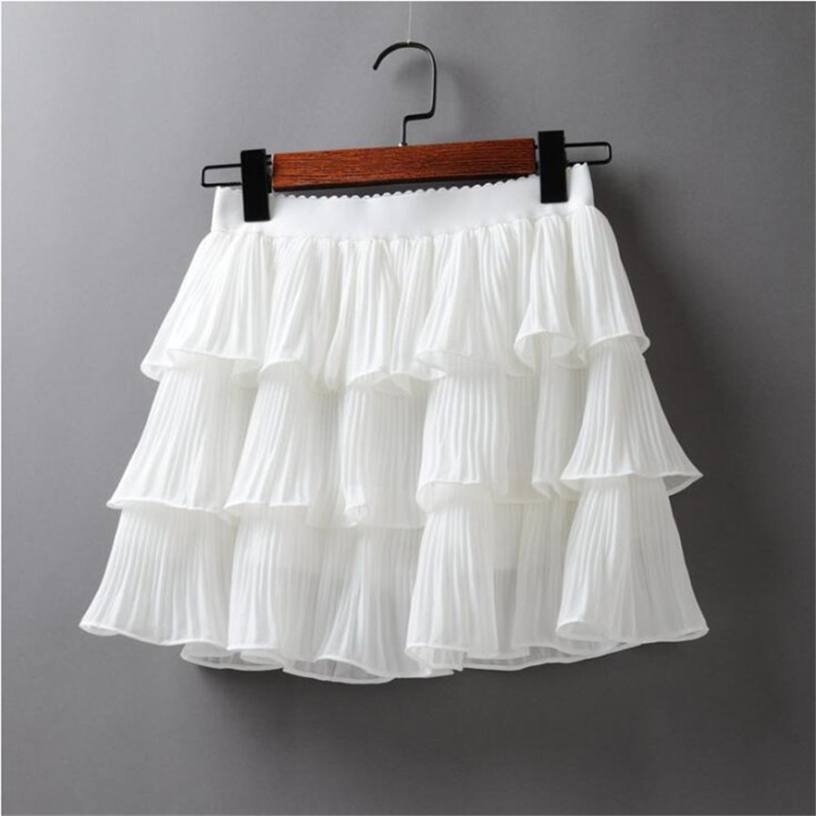 Summer Women Pleated Skirts Elasticity Waist Mini Skirt Ladies Chiffon Skirt Casual Cake Skirts Solid Color Femme Clothing, Black
Summer Women Pleated Skirts Elasticity Waist Mini Skirt Ladies Chiffon Skirt Casual Cake Skirts Solid Color Femme Clothing, Black