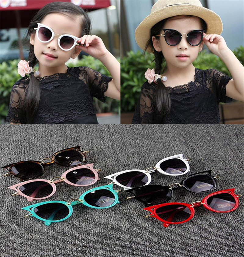 6 style Cute Baby Cat Eye Sunglasses Kids Animal Cartoon UV400 Sun Children Eyewear Glasses For Girls&Boys Gift dc262 Z260305